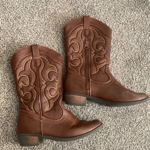 Girls brown cowboy boots